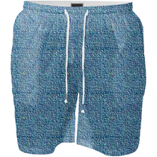 Blue Textured Swim Shorts