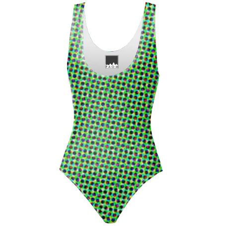 Green Dots One Piece Swimsuit