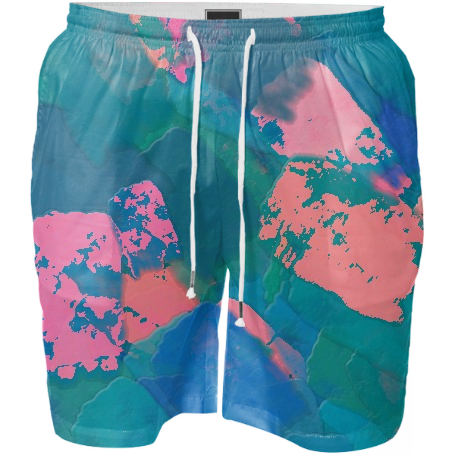 Blue Paint Swim Shorts