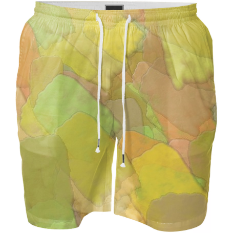 Yellow Paint Swim Shorts