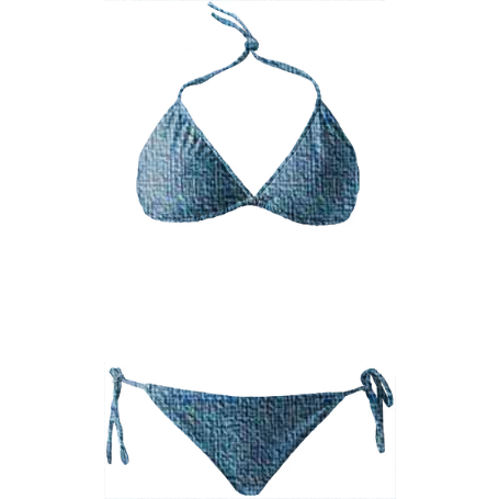 Blue Textured Bikini