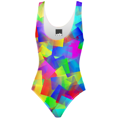 Bright Primary One Piece Swimsuit