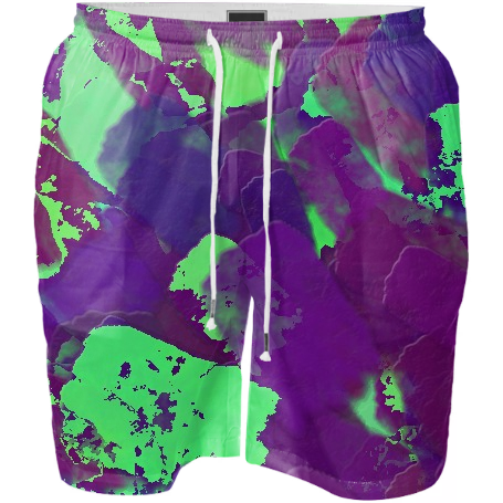 Deep Purple Paint Swim Shorts