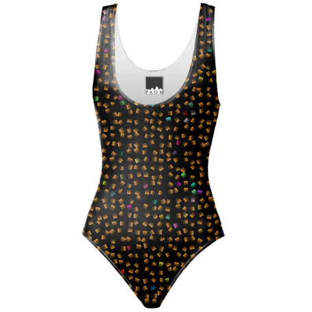 Orange Confetti One Piece Swimsuit